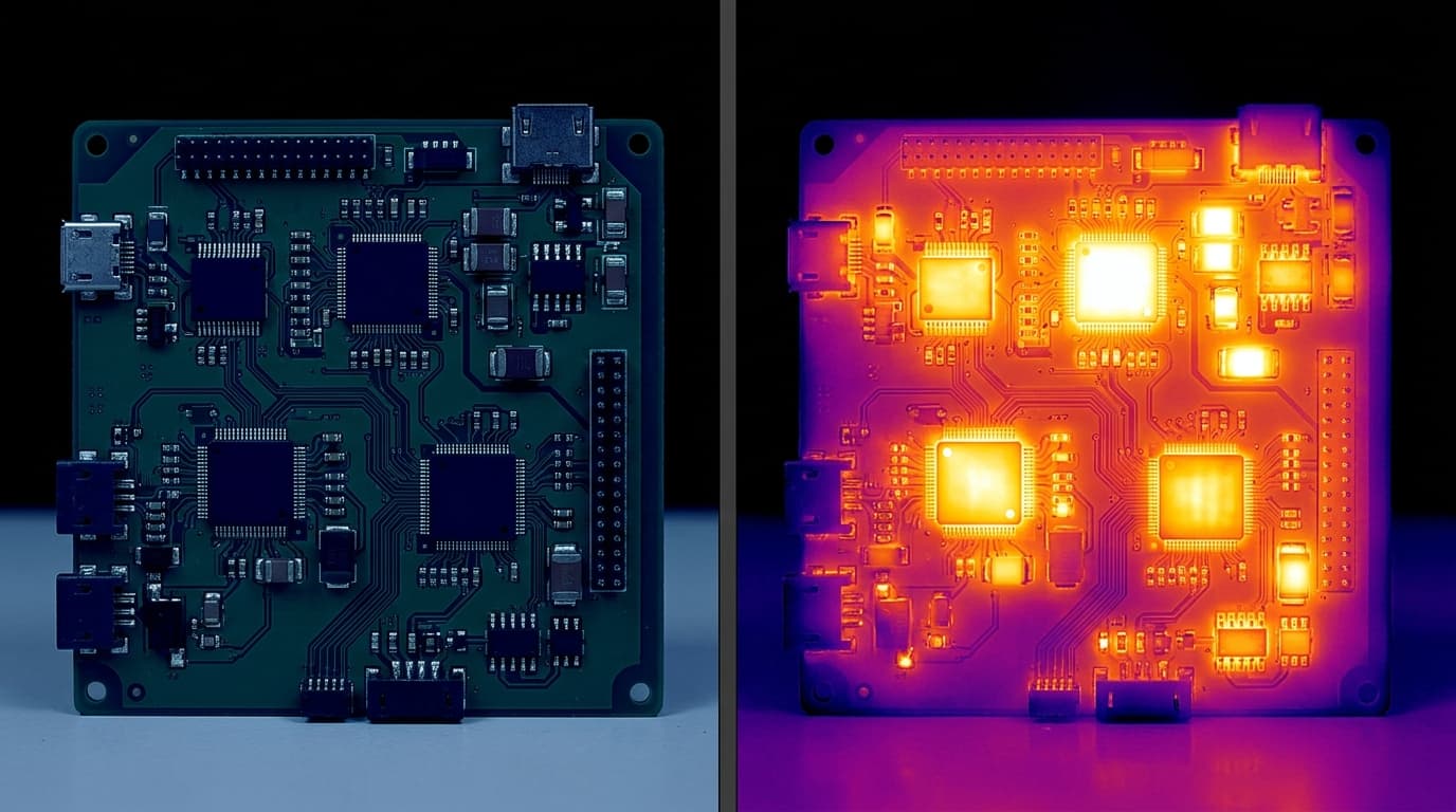 Illustrative thermal validation image for compact servo drive electronics